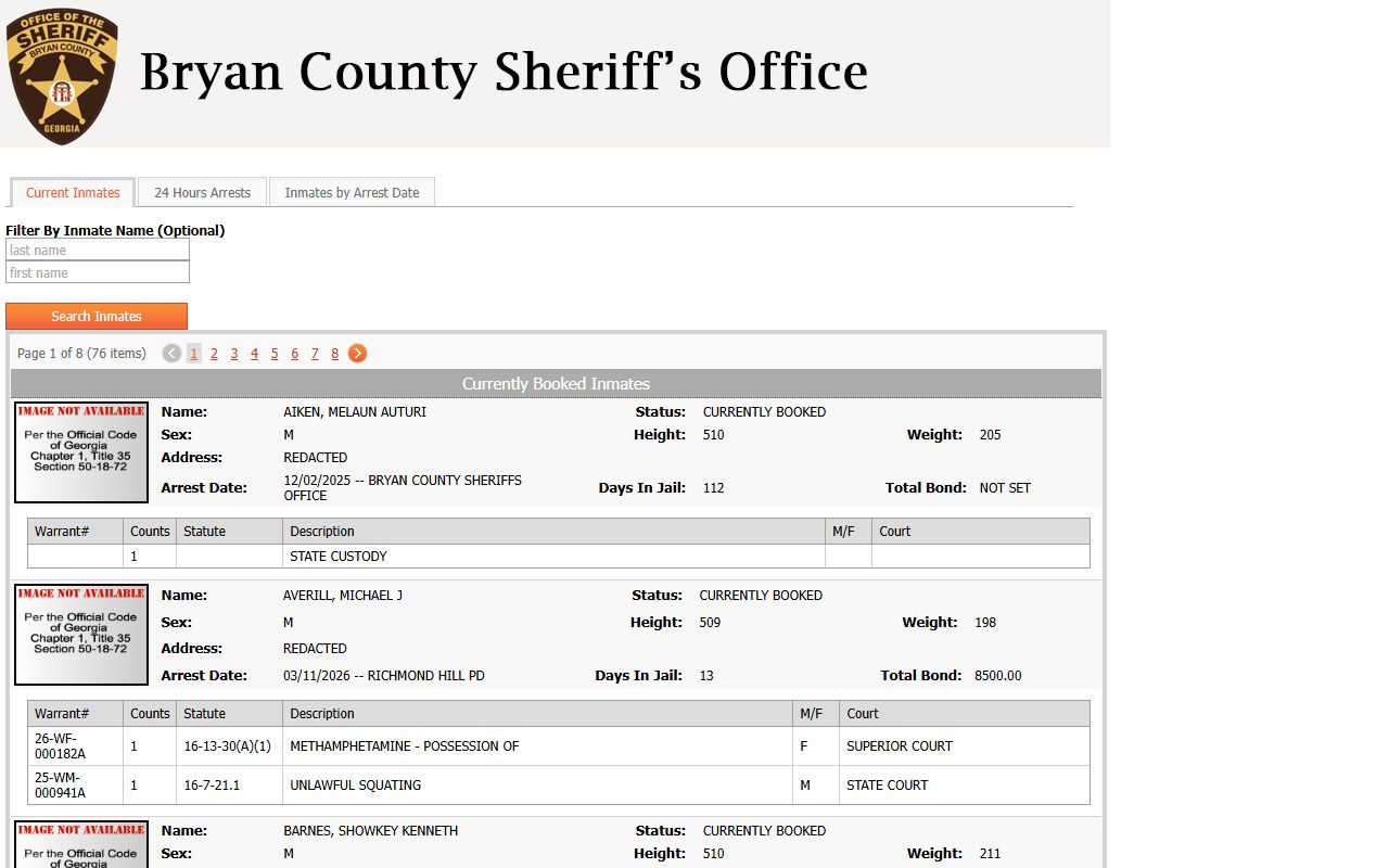 bryan county jail population bryan county police blotter