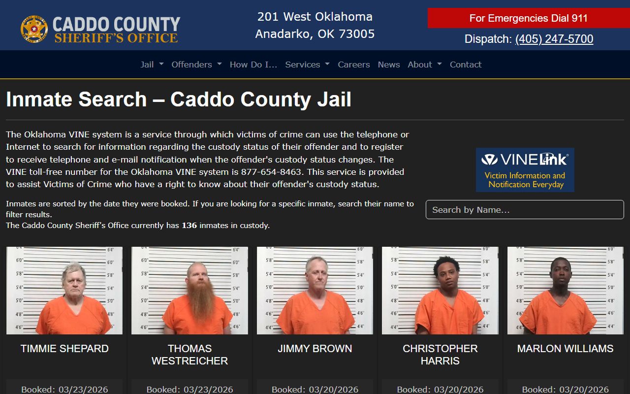 caddo county inmate search caddo county police blotter