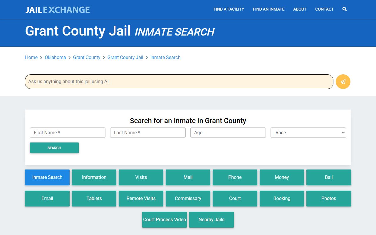 Grant County jail inmate search police blotter