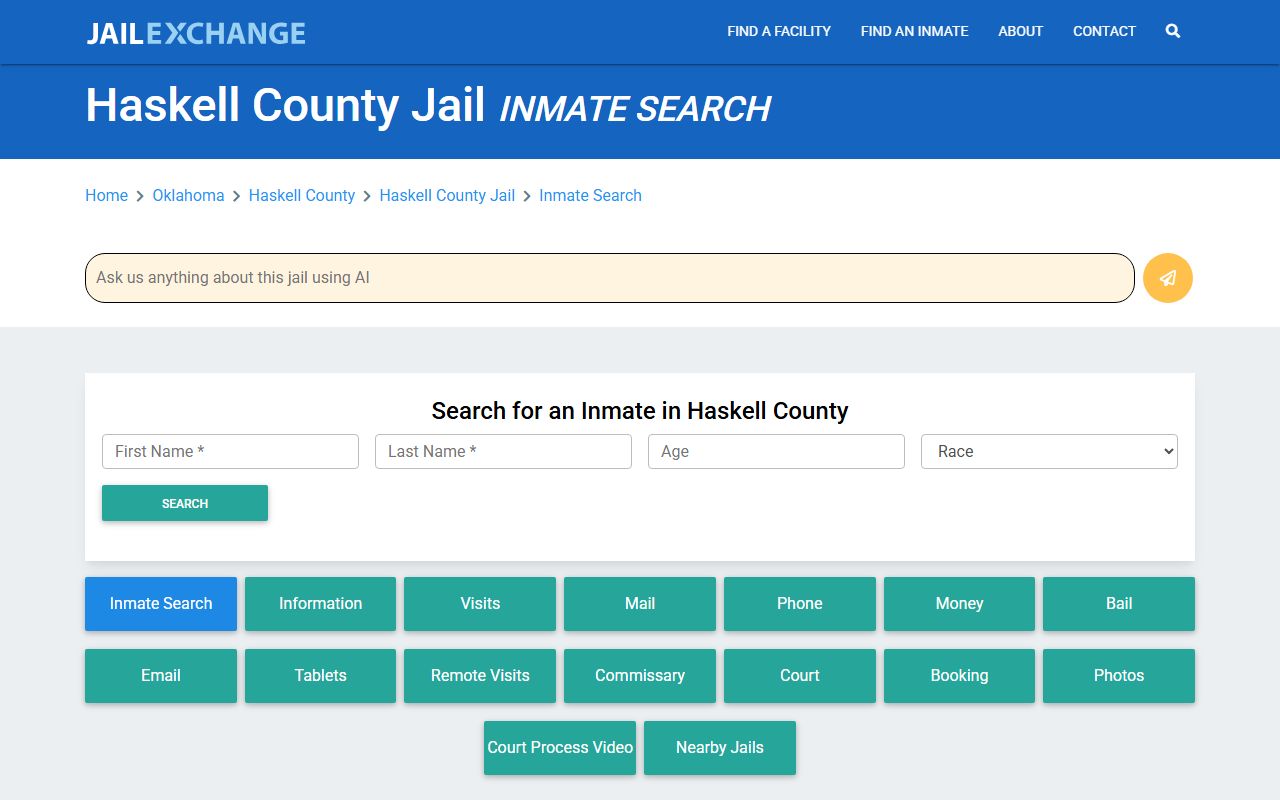 Haskell County Sheriff Haskell County Jail inmate search and police blotter