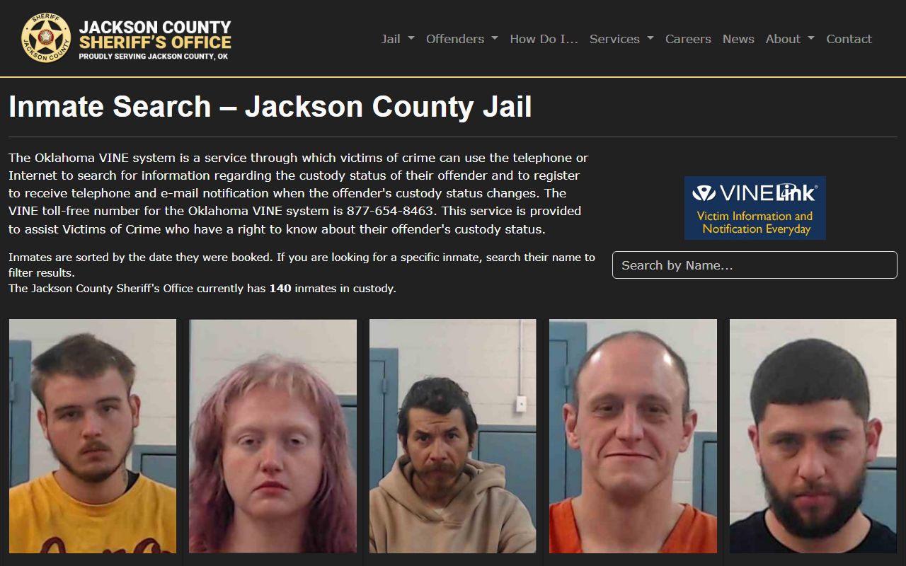 Jackson County Sheriff inmate search and police blotter