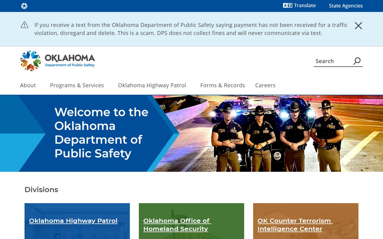 Oklahoma Department of Public Safety police blotter records